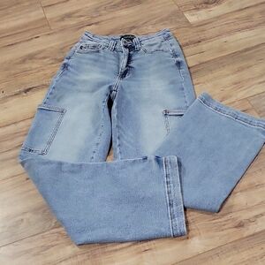 Judy Blue Light Wash Denim Cargo Jeans